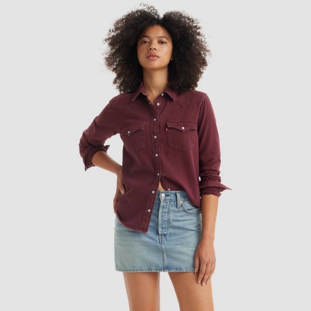 Levi NWT Women's Burgundy Button-Up Shirt